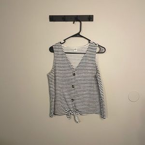 White/Navy tank top Size L